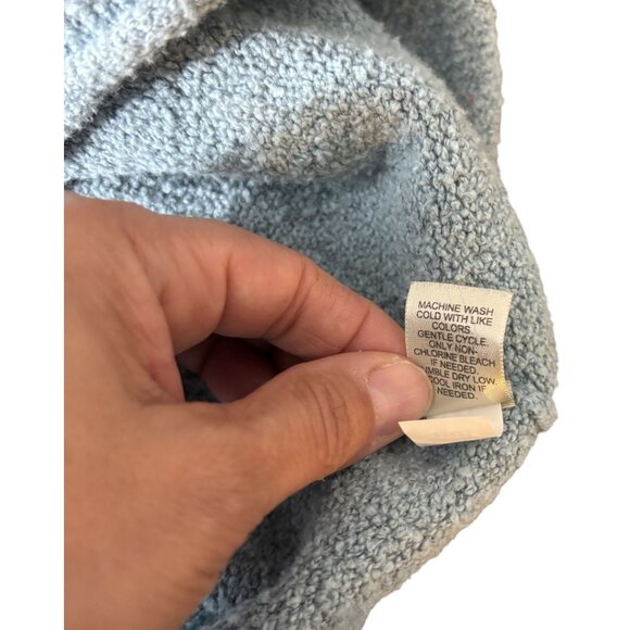 J. Jill Womens oversized XS Petite Hooded Blue Button-Up Cardigan Sweater - Picture 7 of 7